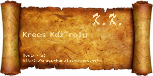Krecs Károly névjegykártya