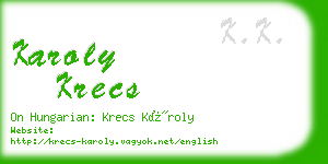 karoly krecs business card